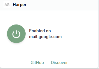 The Chrome extension's popup page